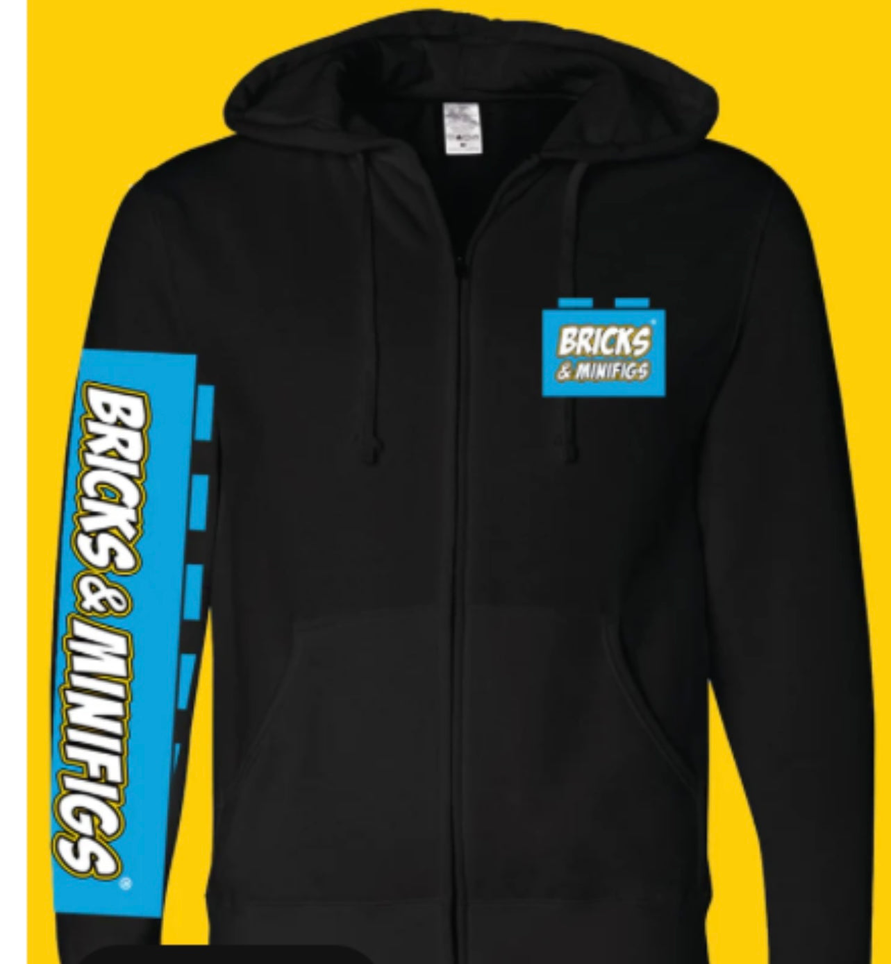 Bricks & Minifigs® Lightweight Zip Hoodie Black