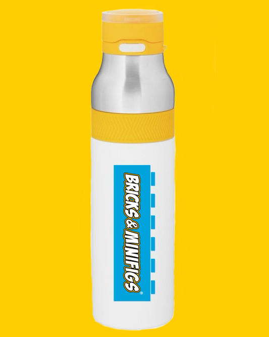 Bricks & Minifigs® Water Bottle White /Yellow